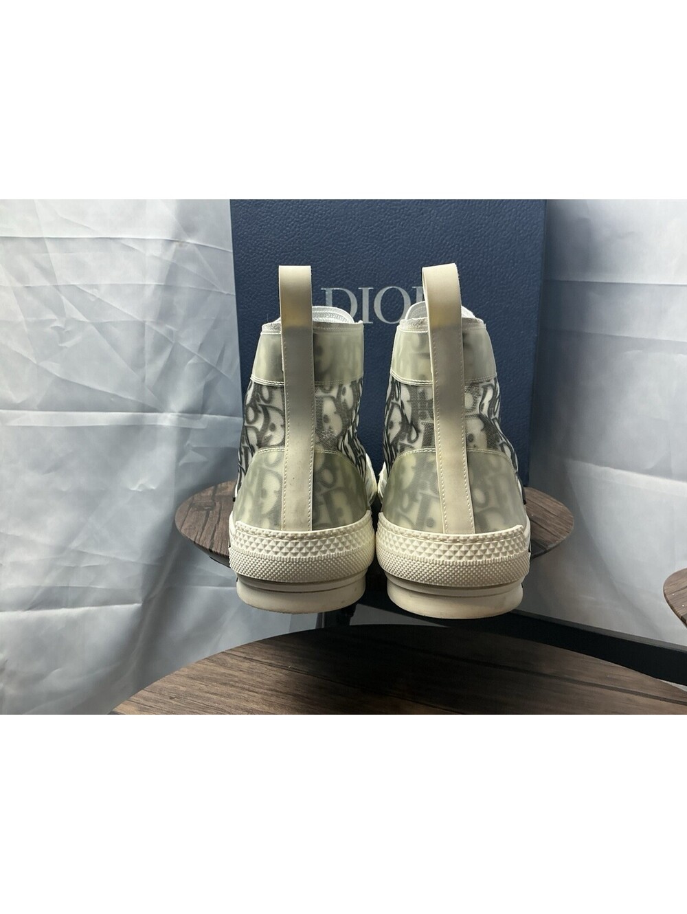 Dior B23 High-Top Sneaker in White and Gray - Picture 9 of 15